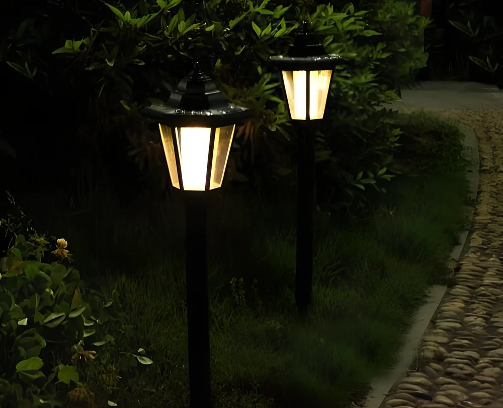 Hexagonal solar wall light with 20cm design and IP44 weather protection for outdoor gardens