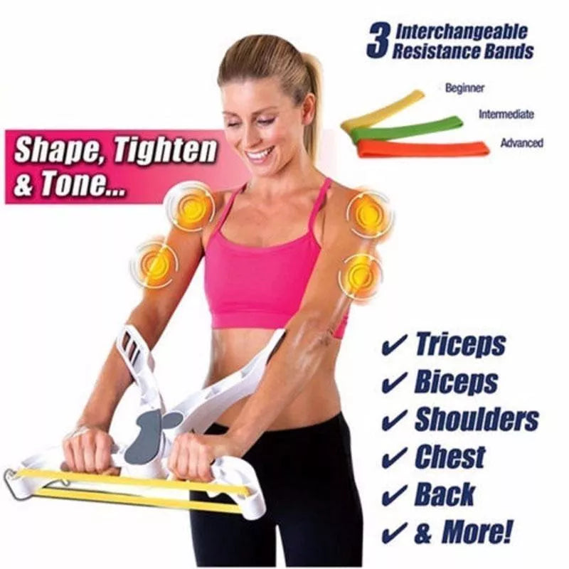 White Arms & Upper Body Workout tool with ABS and silicone construction