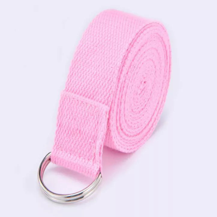 Adjustable cotton yoga tension band in various colors for enhanced flexibility and strength training