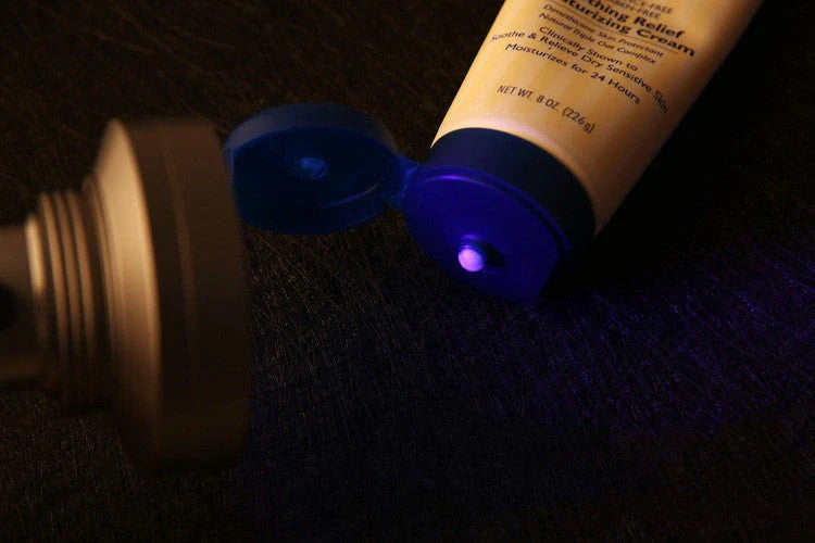 Violet fluorescent agent detection flashlight with aluminum alloy body and 5W LED
