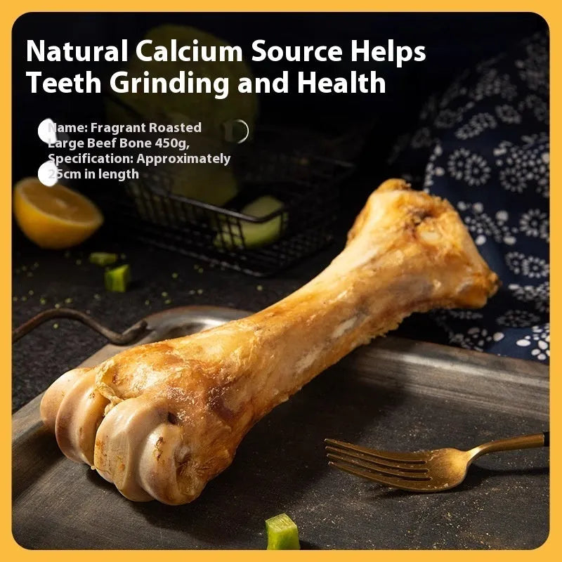 Pet molar rod dental chew for dogs in three sizes with high-calcium formulation and roasted ox bone flavour