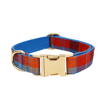 Four-piece dog accessory set with collar, leash, bow tie and vest in cloth fabric