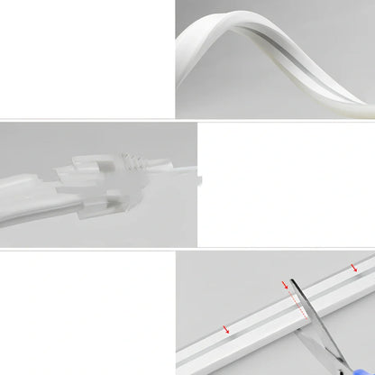 Flexible 12V RGB LED neon strip, 6mm x 15mm waterproof design with Bluetooth controller for home decor, 1-5m lengths