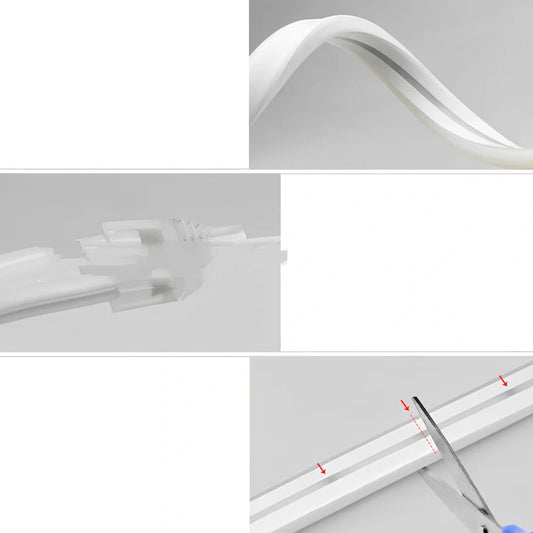 Flexible 12V RGB LED neon strip, 6mm x 15mm waterproof design with Bluetooth controller for home decor, 1-5m lengths