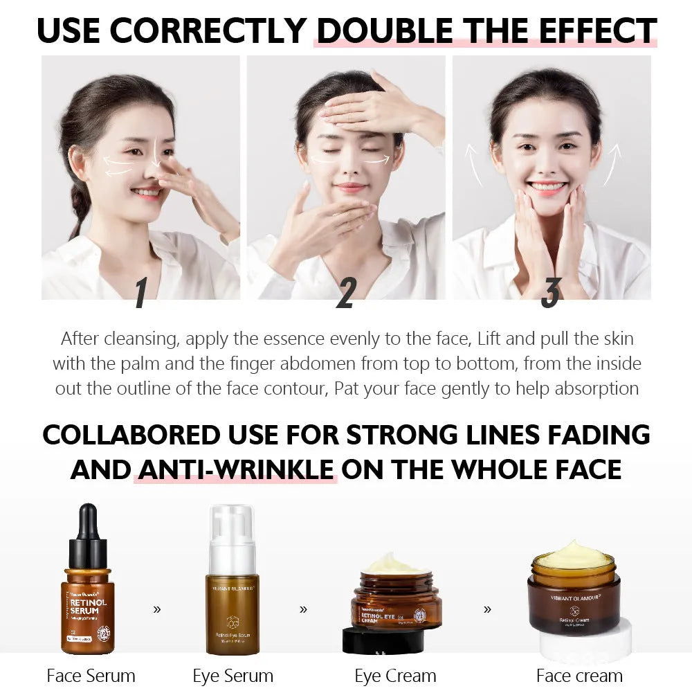 30g retinol facial serum bottle for dry lines and fine lines reduction