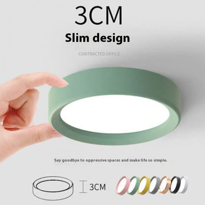 Ultra-thin 1.5cm LED surface mounted downlight in black shell with adjustable colour temperature lighting