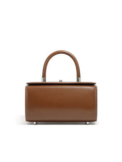 Genuine cowhide leather women's crossbody bag with clamshell opening and internal organisation compartments