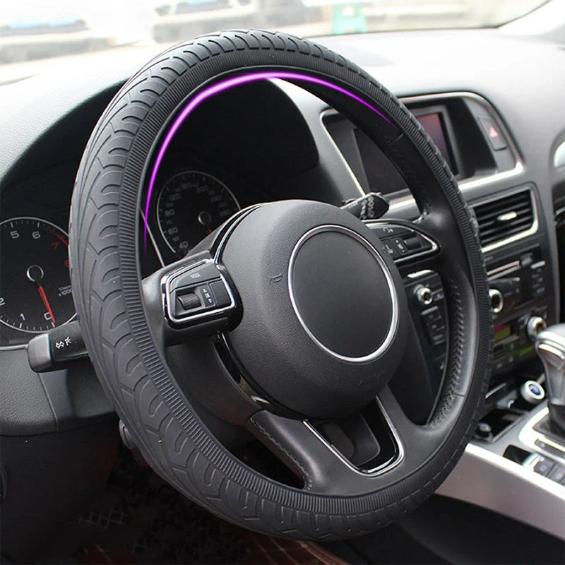 Anjiemei Silicone Steering Wheel Cover in various colors with skid-proof design