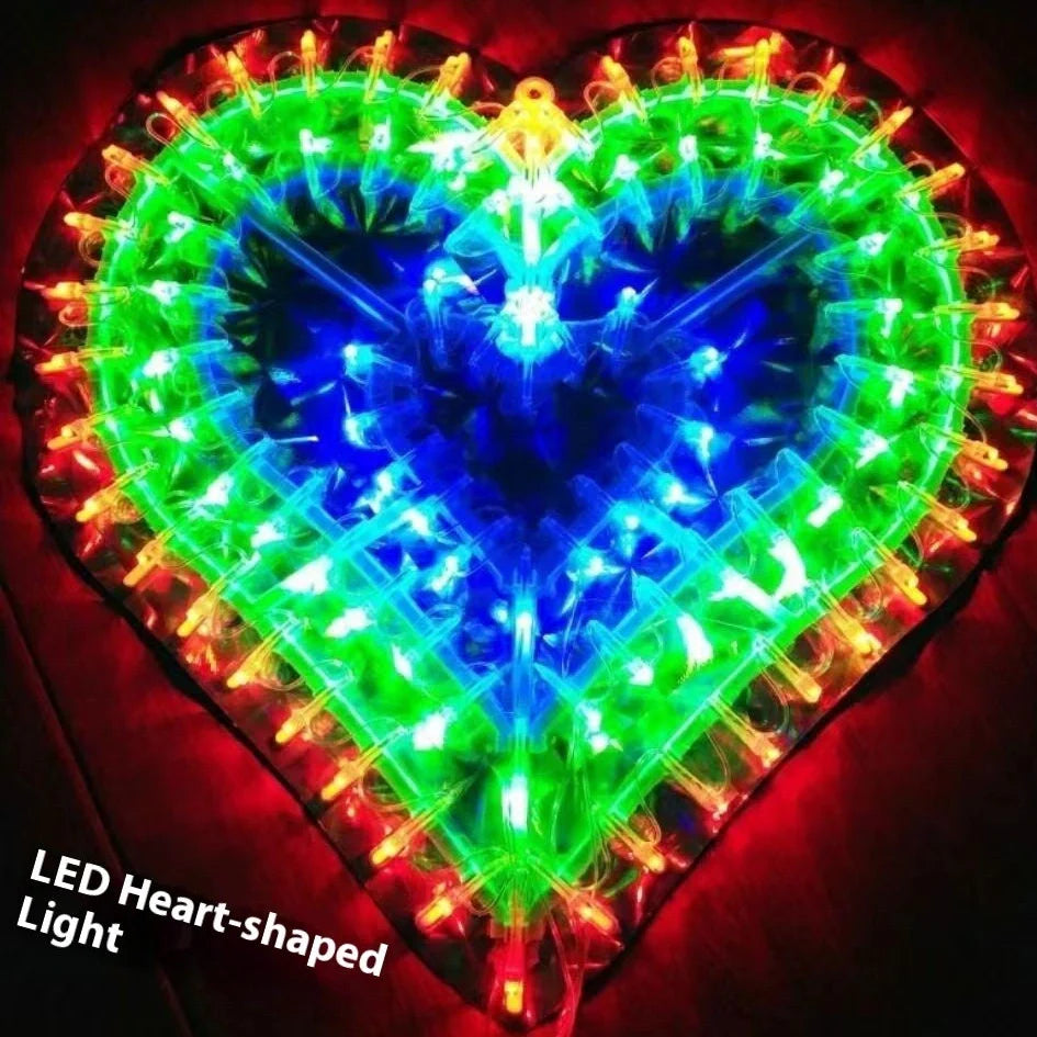 Christmas Festival outdoor string lights with peacock, love, sunflower, and star decorative elements