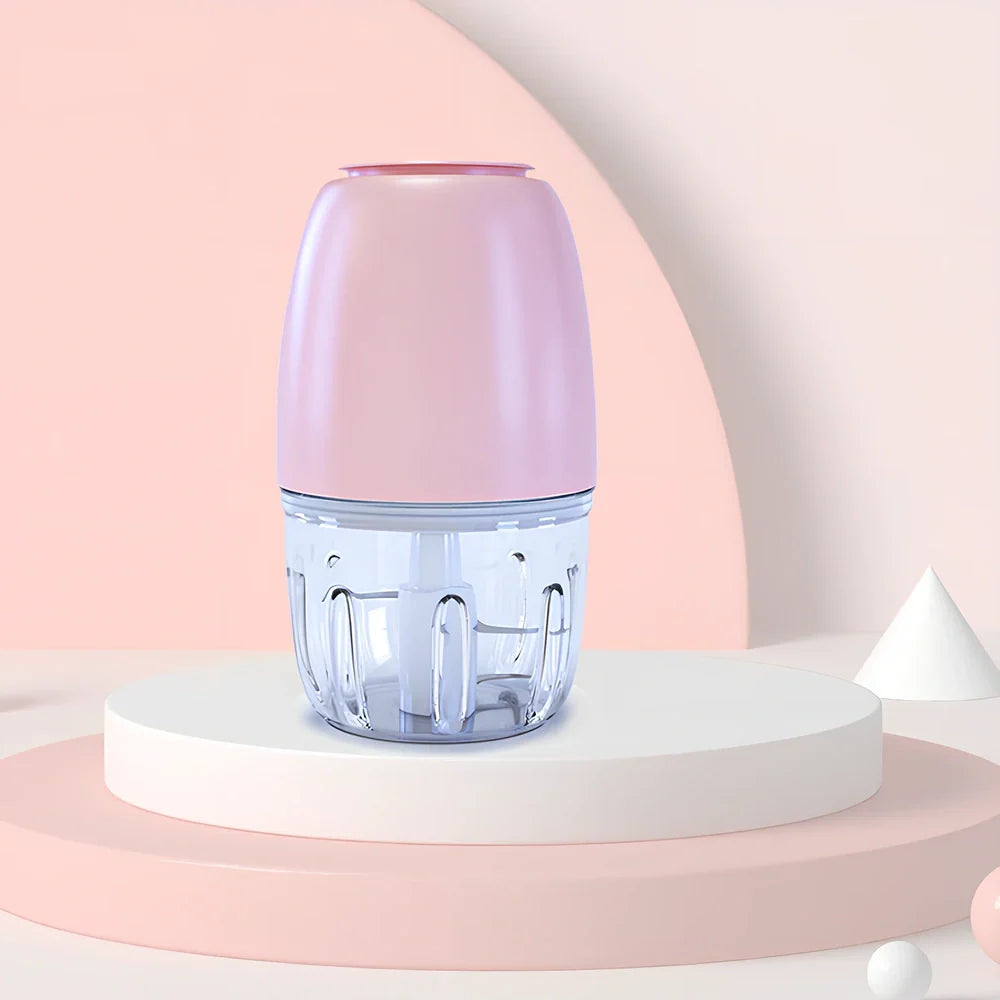 Household electric ice crusher in cherry blossom powder with 200W motor and 105mm square design