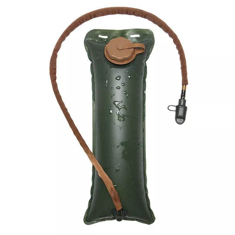 Portable TPU Water Bag in Army Green with plug-and-play hydration system