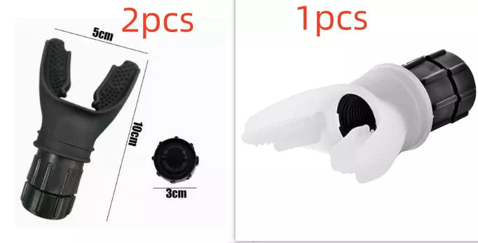 Portable breathing trainer in white and black with adjustable resistance for enhanced lung capacity
