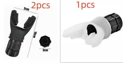 Portable breathing trainer in white and black with adjustable resistance for enhanced lung capacity