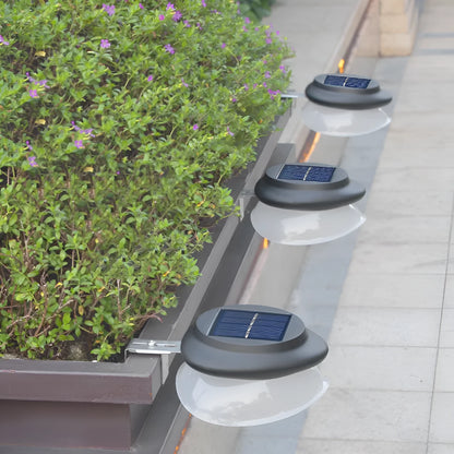 Solar-powered outdoor fence wall lamp with 9 LEDs for garden patio decoration