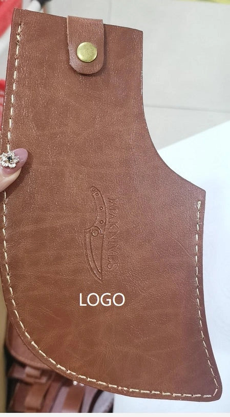 Hand-forged kitchen knife with 7cr17mov steel blade and retro acid wood handle