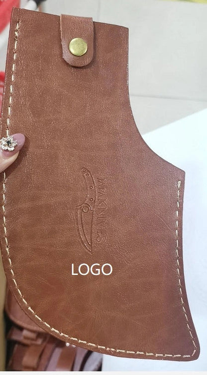 Hand-forged kitchen knife with 7cr17mov steel blade and retro acid wood handle