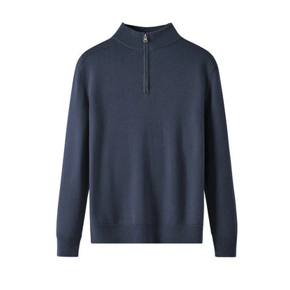 Men's thickened wool casual sweater in slim fit, shown in one of six available colours.