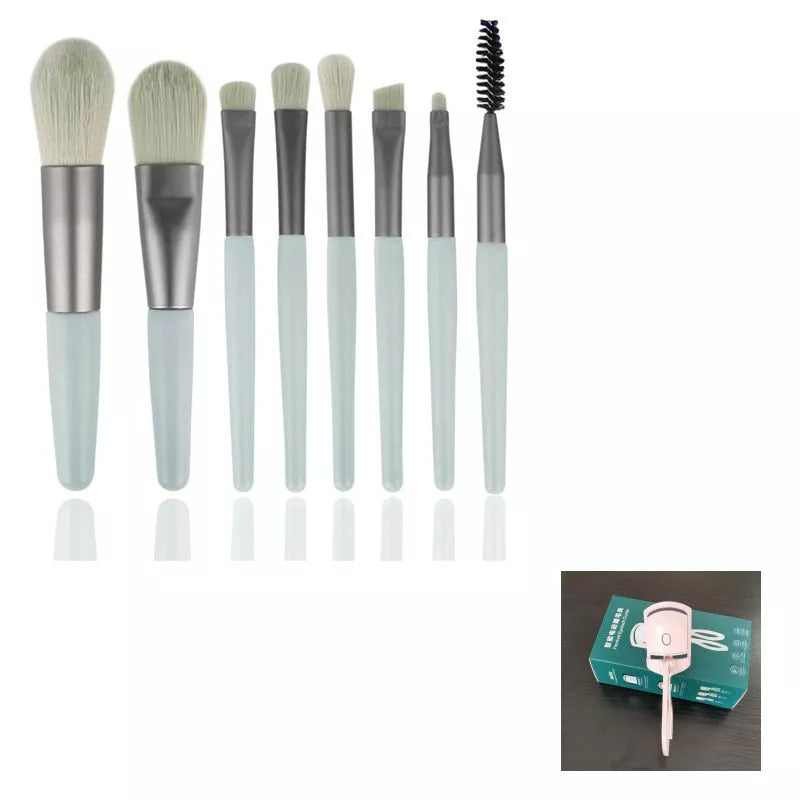 Electric Heating Eyelash Curler in white, pink, and green colors for safe, effective lash curling