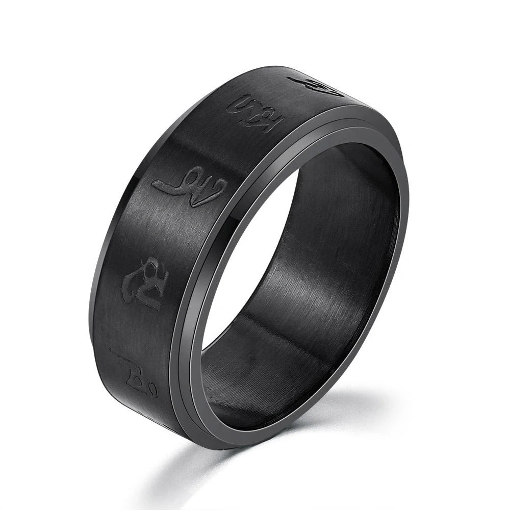 Stylish titanium steel hip hop ring in various colors and sizes