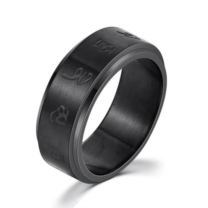 Stylish titanium steel hip hop ring in various colors and sizes