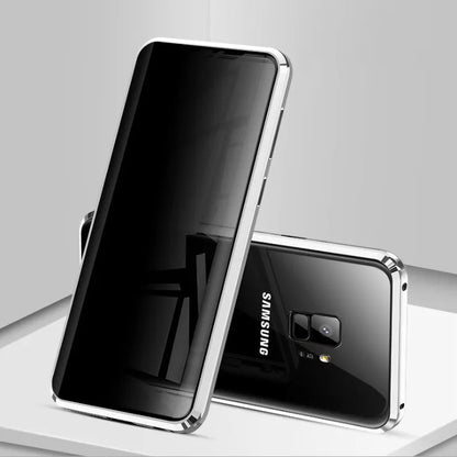 Anti-peeping magnetic clamshell phone case for Samsung Galaxy phones in multiple colours
