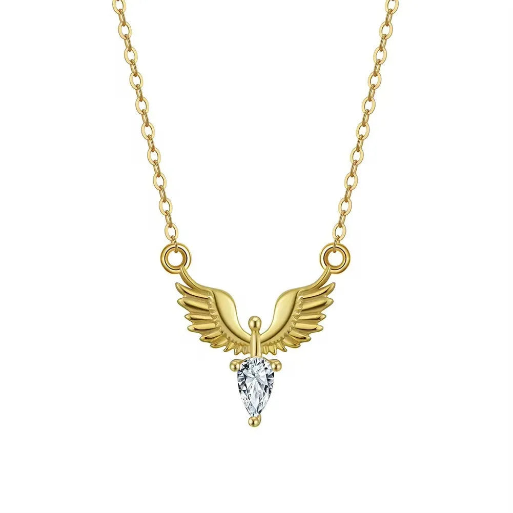Adjustable 925 silver eagle chain necklace with O-ring links and electroplated finish in white gold or yellow gold colour