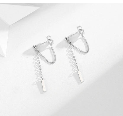 Elegant women's tassel stud earrings in silver, gold, and 925 silver options