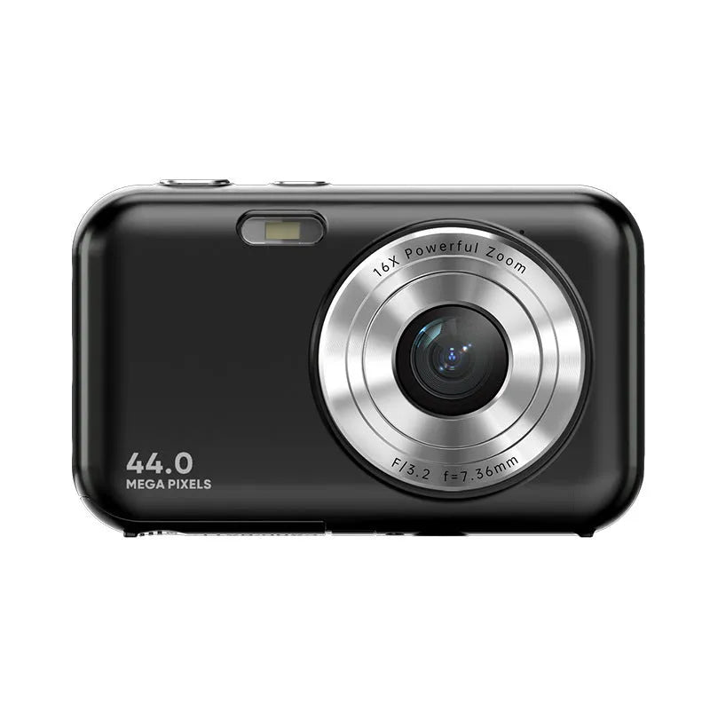 Home HD digital children camera in purple colour showing 2.4-inch screen and lens, measuring 8.5cm wide