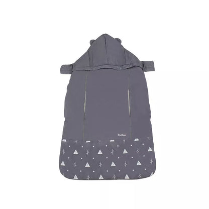 Adjustable windproof baby carrier cloak in blue, dark grey, or wine red with reflective tape