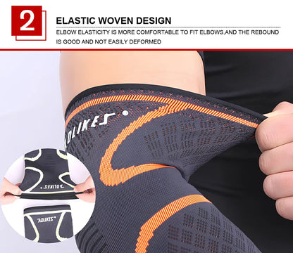 AOLIKES black elbow support with latex silk lining for basketball and volleyball sports compression