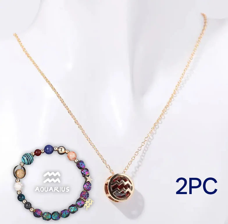 Natural stone beaded necklace and matching bracelet set with colourful gemstone beads.