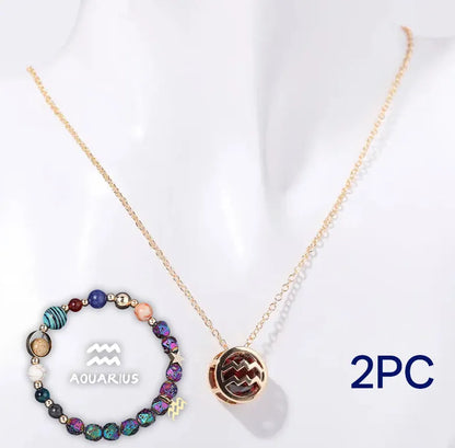 Natural stone beaded necklace and matching bracelet set with colourful gemstone beads.