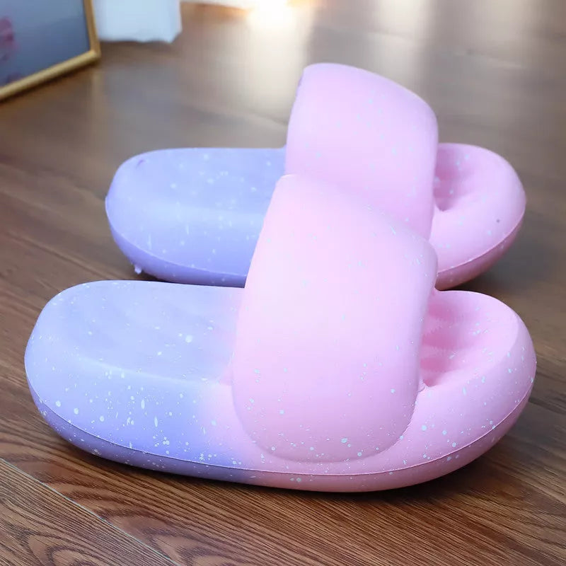 Women's Starry Sky Toe Ring Slippers with 5CM heel in various colors