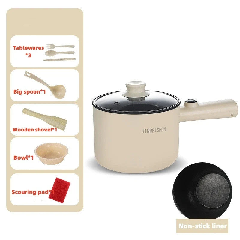 Versatile electric hot pot with stainless steel construction and non-stick interior for easy cooking and cleaning