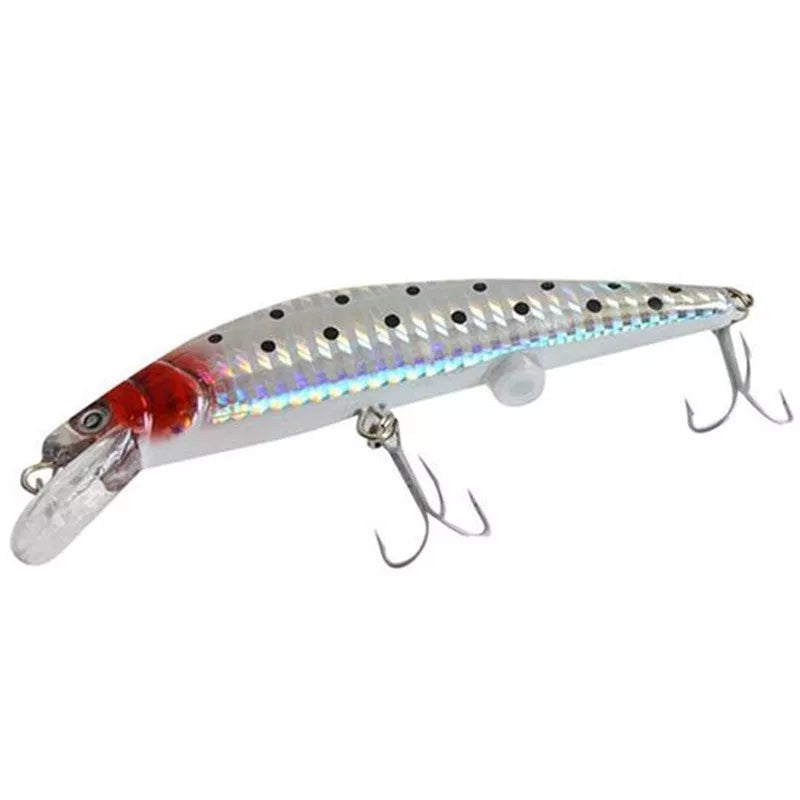 USB rechargeable twitching fish lure with LED light for night fishing