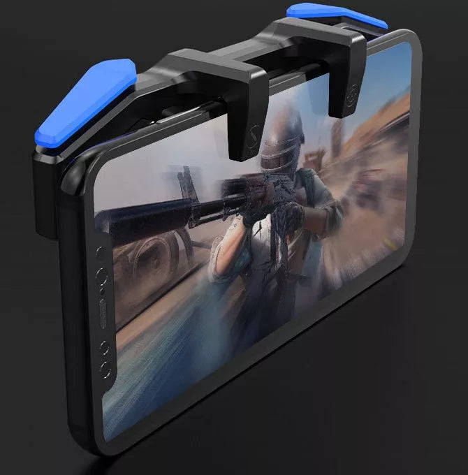 Black mobile game controller for smartphones with plug play for iOS and Android