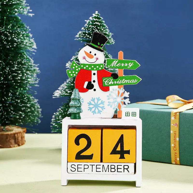 Handmade wooden Christmas calendar with festive design, perfect for holiday decor