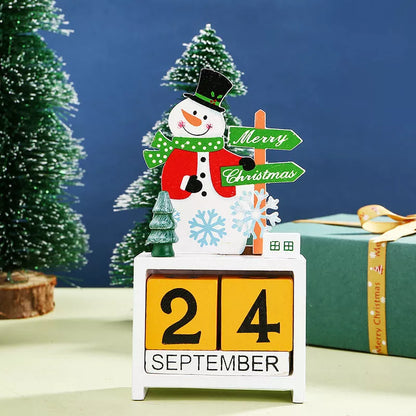 Handmade wooden Christmas calendar with festive design, perfect for holiday decor