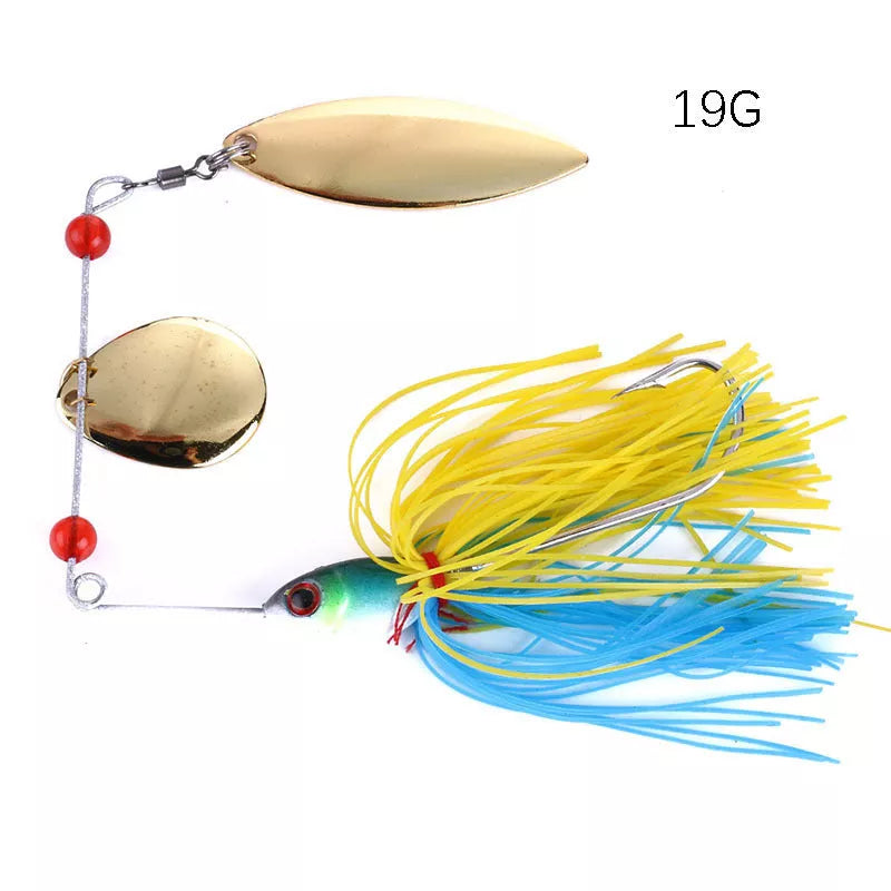 Composite rotating sequin beard bait with 3D eyes in 4 colors