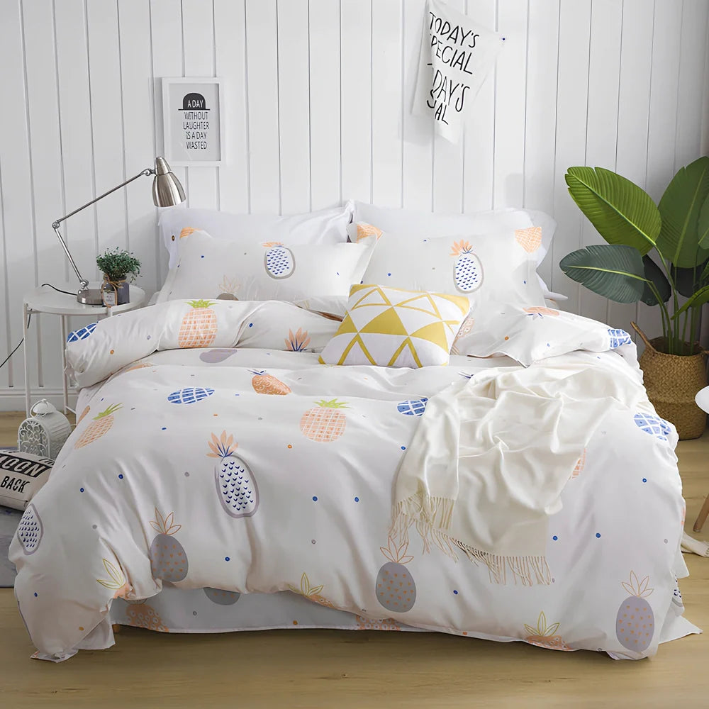 Aloe cotton single bed sheet in Dandelion colour showing 100% cotton fabric with three size options from 180x230cm to 230x230cm