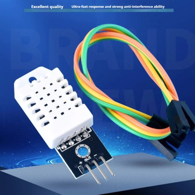 DHT22 digital temperature and humidity sensor module with AM2302 chip on PCB with pin connectors