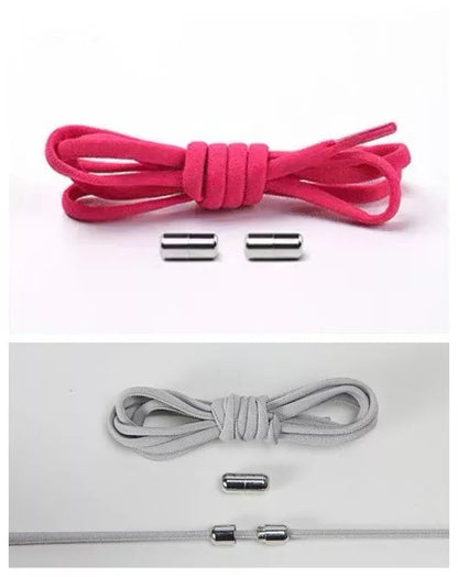 Lazy Laces shoe laces with metal buckles in various colors for a secure fit