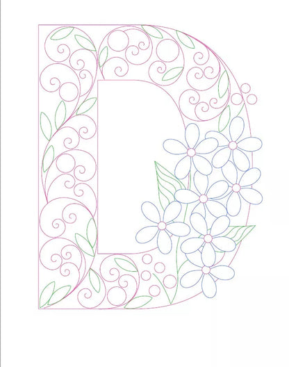 Paper Filigree Painting Kit - Letters for detailed art projects, includes A-Z templates