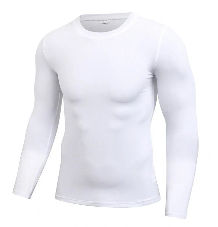 Men's quick-dry compression long sleeve top for enhanced workout performance