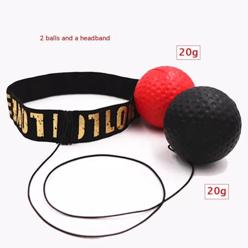 Head Worn Boxing Ball in red and black for stress relief and fitness