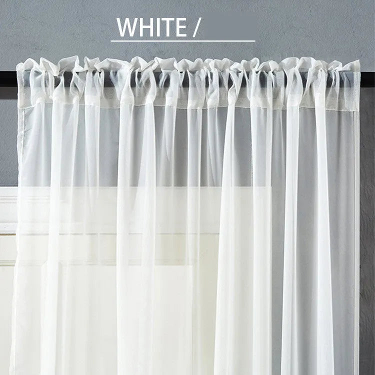 Black modern simple cotton linen window screen curtain hung as a vertical curtain