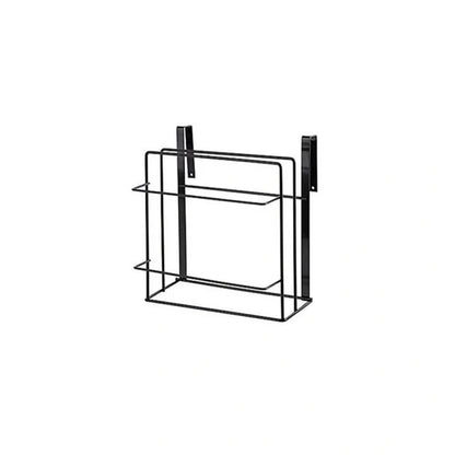 Double layer iron kitchen towel rack for organizing chopping boards and rags