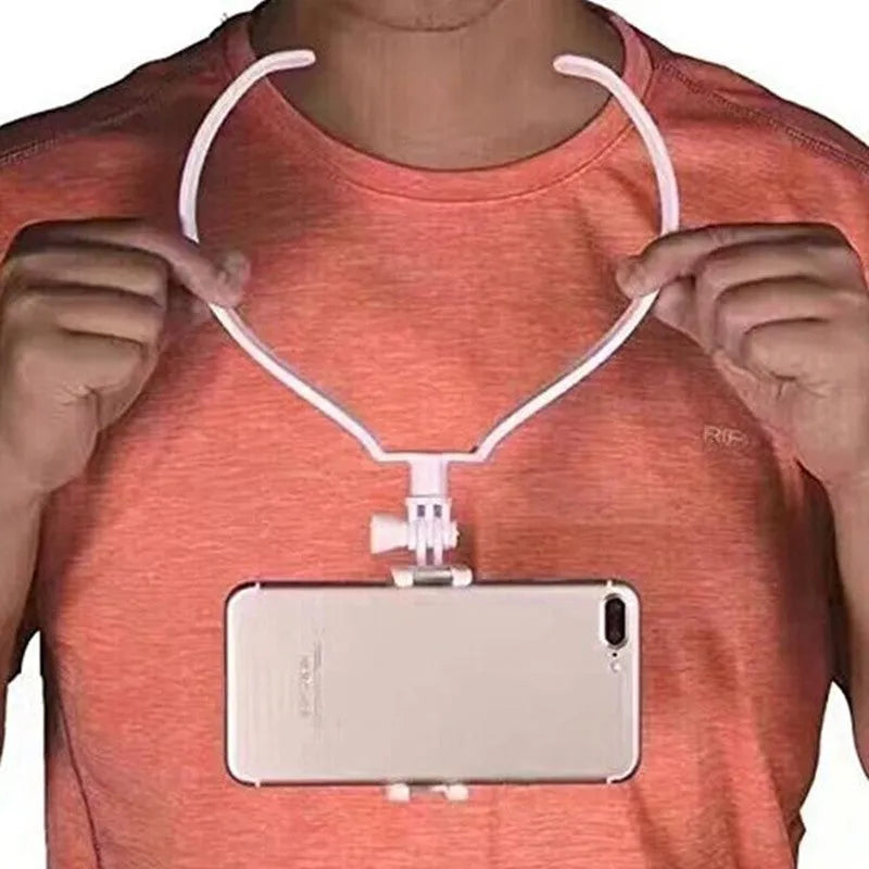 Black Neck Phone Holder showing flexible ring and adjustable arm for smartphone.
