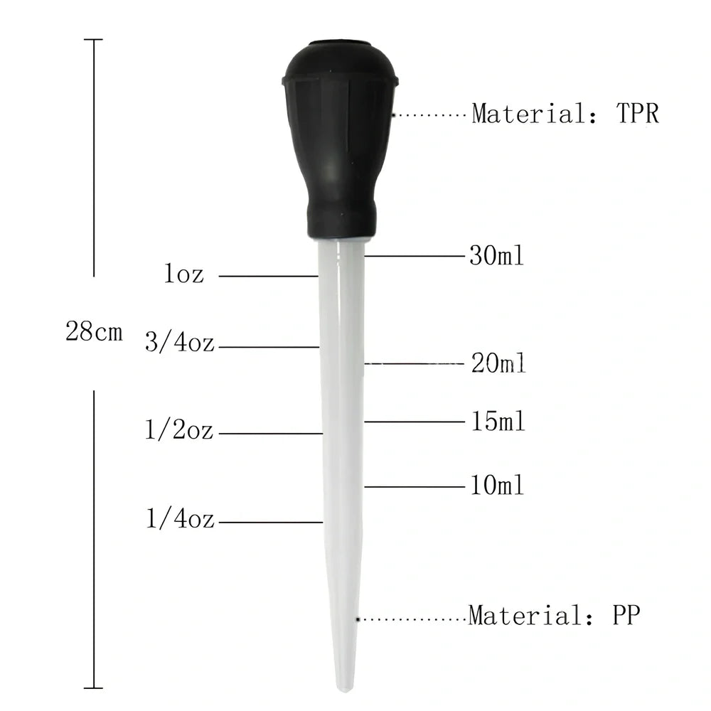 28cm long turkey oil dropper with 30ml capacity for precise kitchen oil dispensing