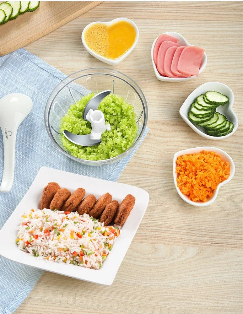 Compact home ginger garlic blender with 400ml bowl and 3 stainless steel blades for quick kitchen prep